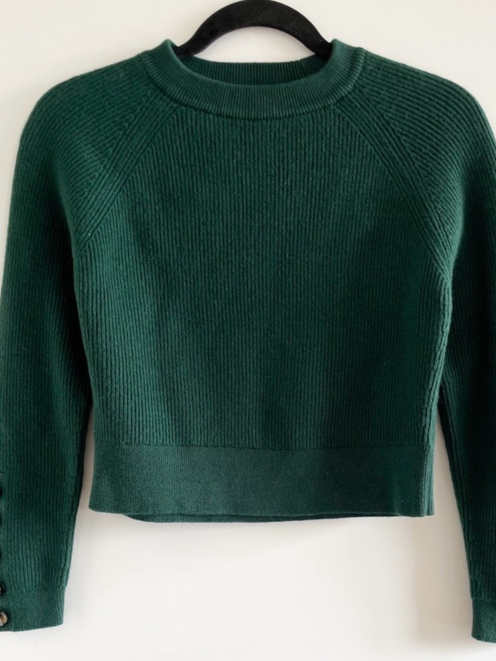 Sezane Forest Green Crewneck Sweater